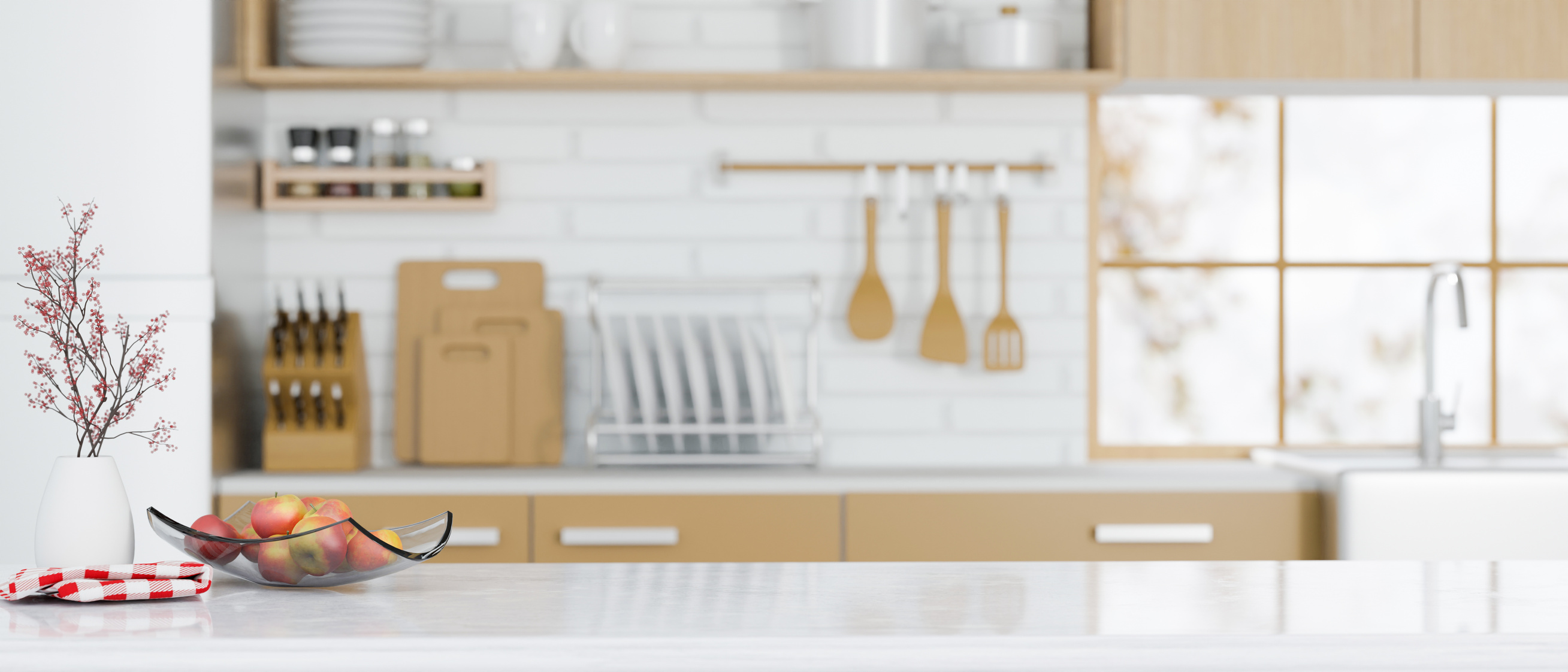 white granite kitchen countertop island on modern kitchen