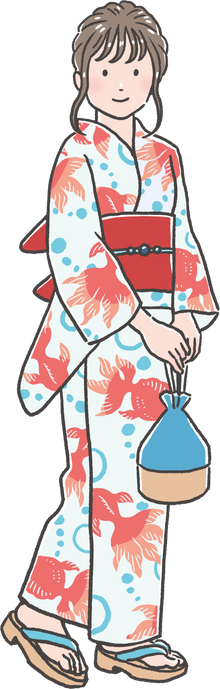 A womn Wearing Yukata